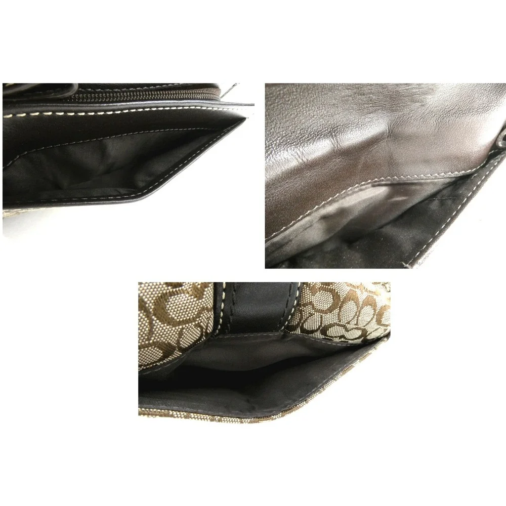 Coach Soho Signature Khaki Brown Mini C Small Trifold Wallet